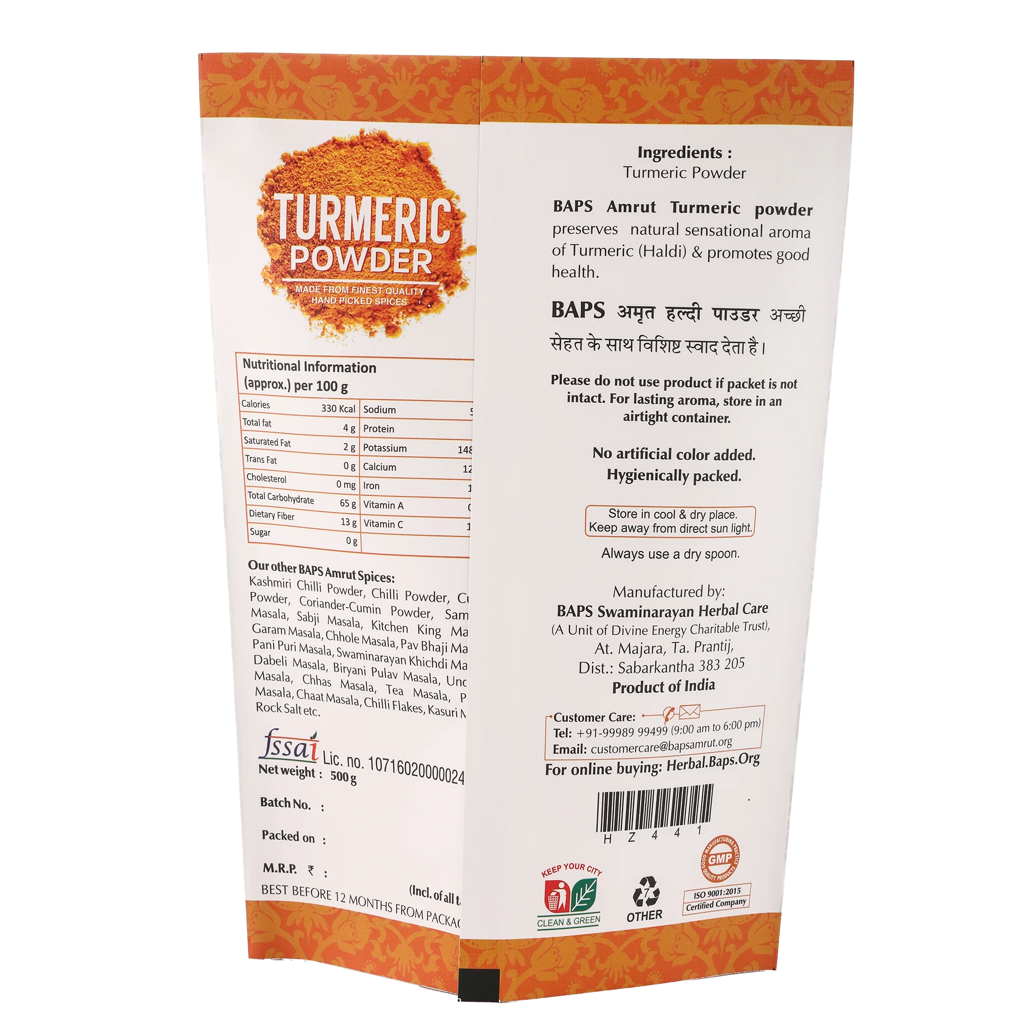 Turmeric Powder- Satvik Kitchen Turmeric Spice