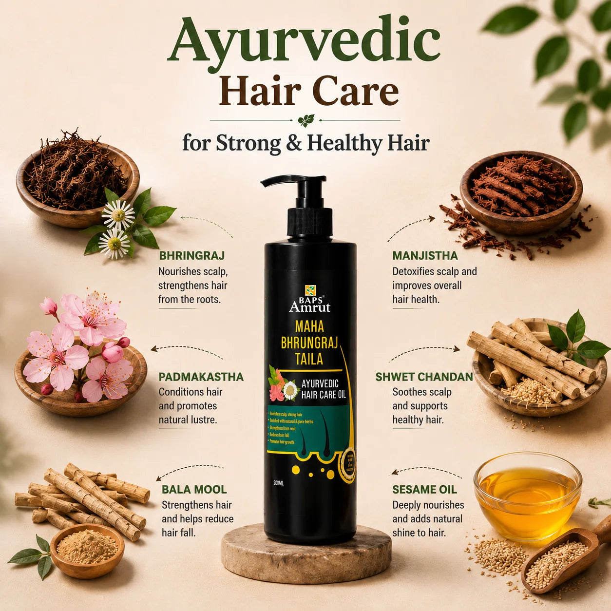 Mahabhringraj Oil- Ayurvedic Herbal Hair Oil with Bhringraj