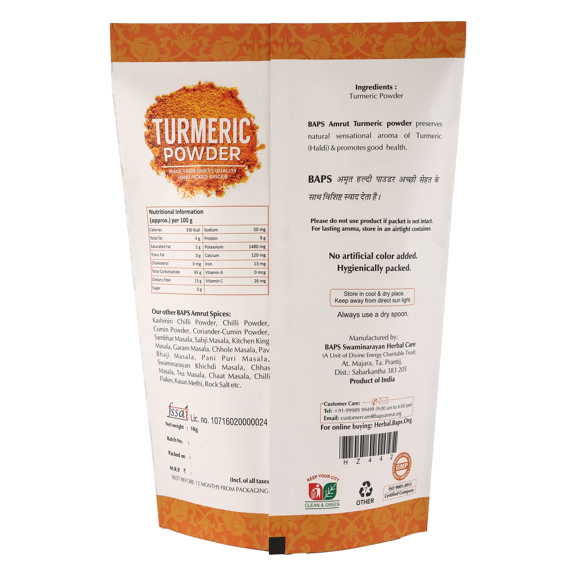 Turmeric Powder- Satvik Kitchen Turmeric Spice