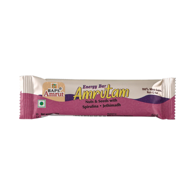 Amrutam Energy Bar- Nuts & Seeds with Spirulina & Jethimadh