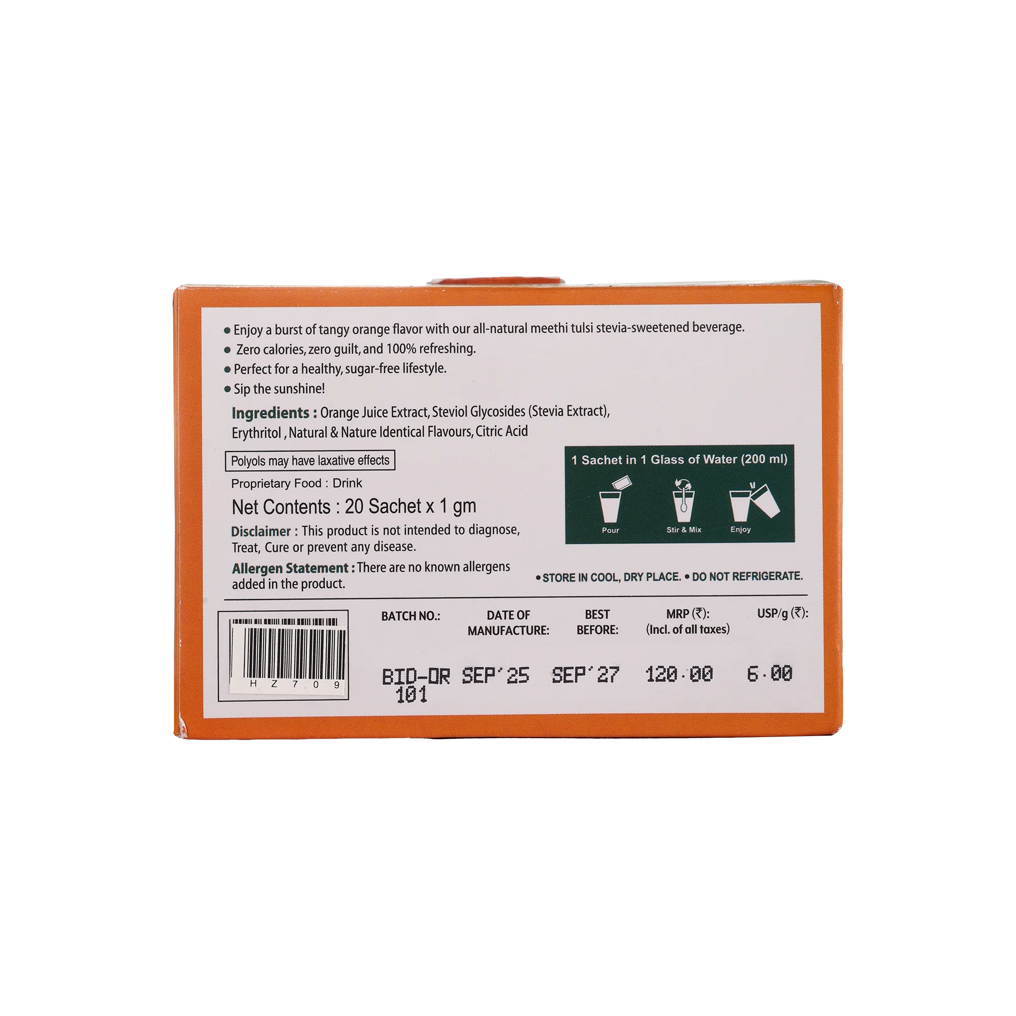 Instant Stevia Orange Drink