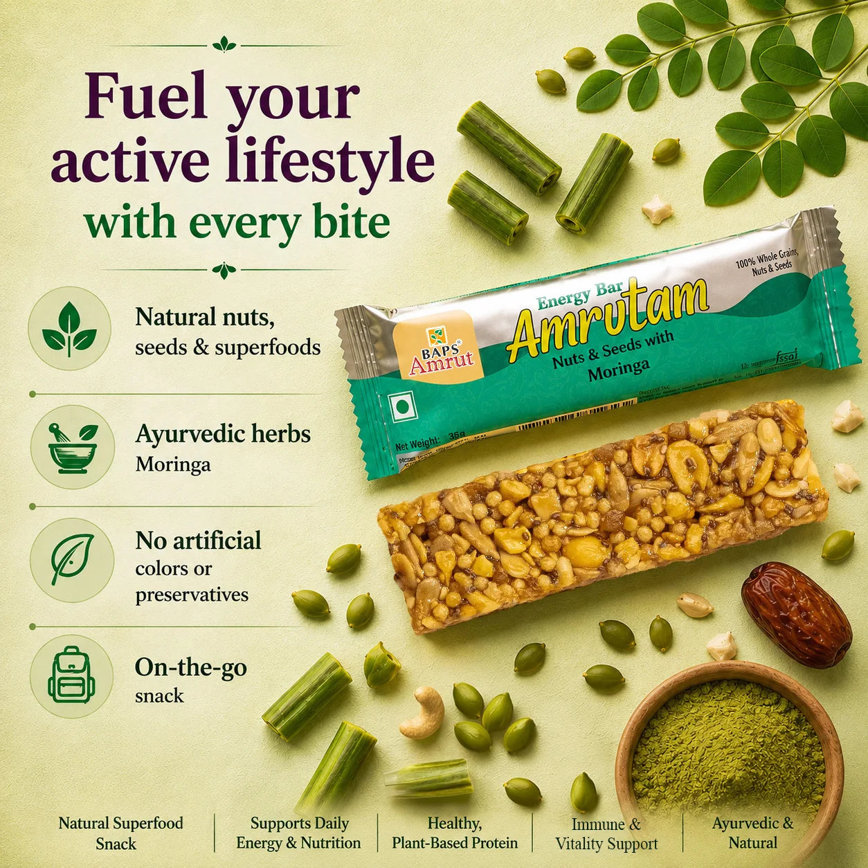 Amrutam Energy Bar (Moringa)