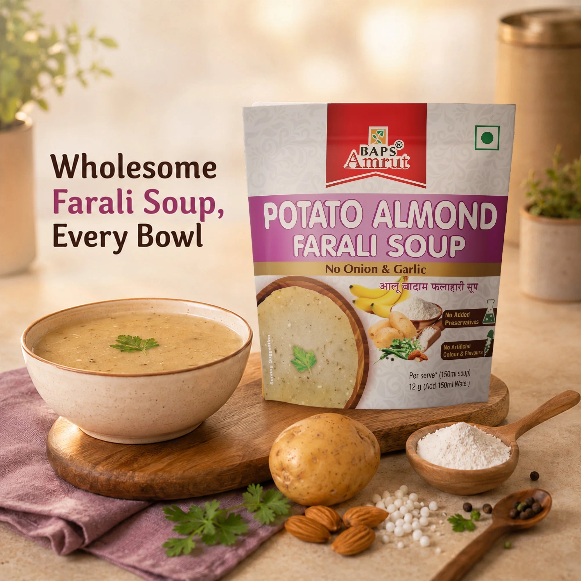 Potato Almond Farali Soup