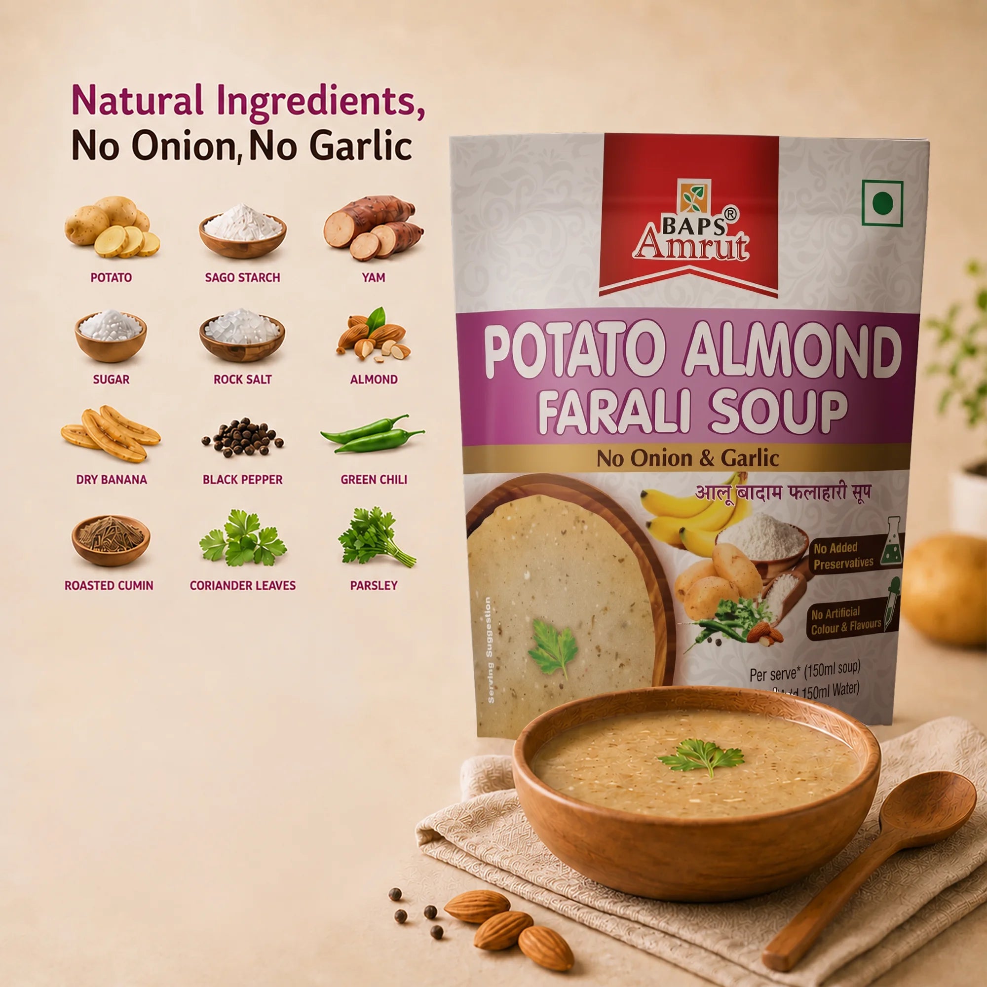 Potato Almond Farali Soup