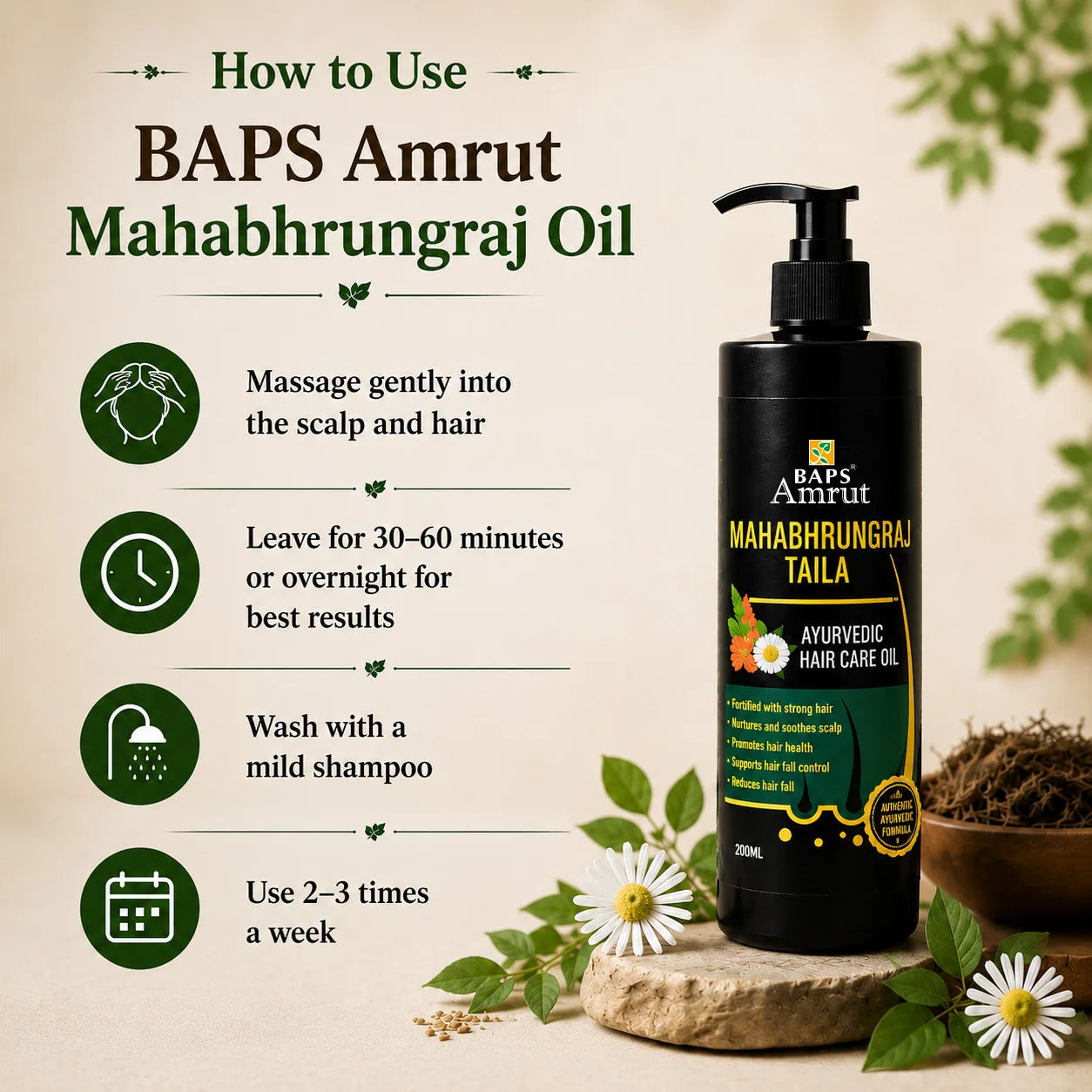 Mahabhringraj Oil- Ayurvedic Herbal Hair Oil with Bhringraj