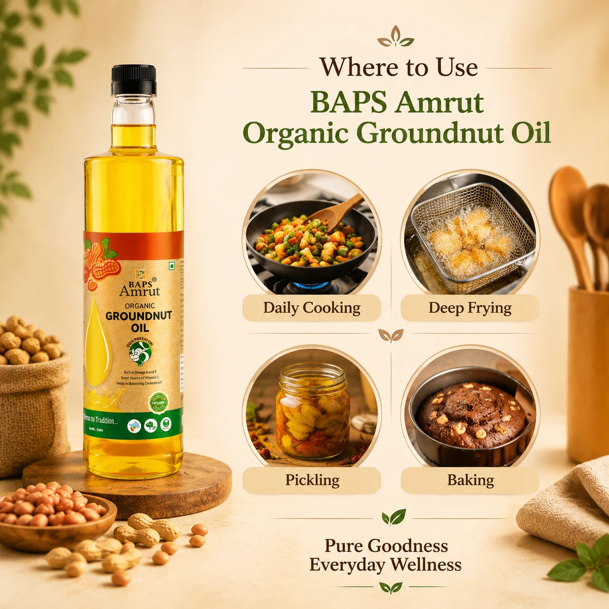 Organic Groundnut Oil - Satvik Kitchen Groundnut Oil