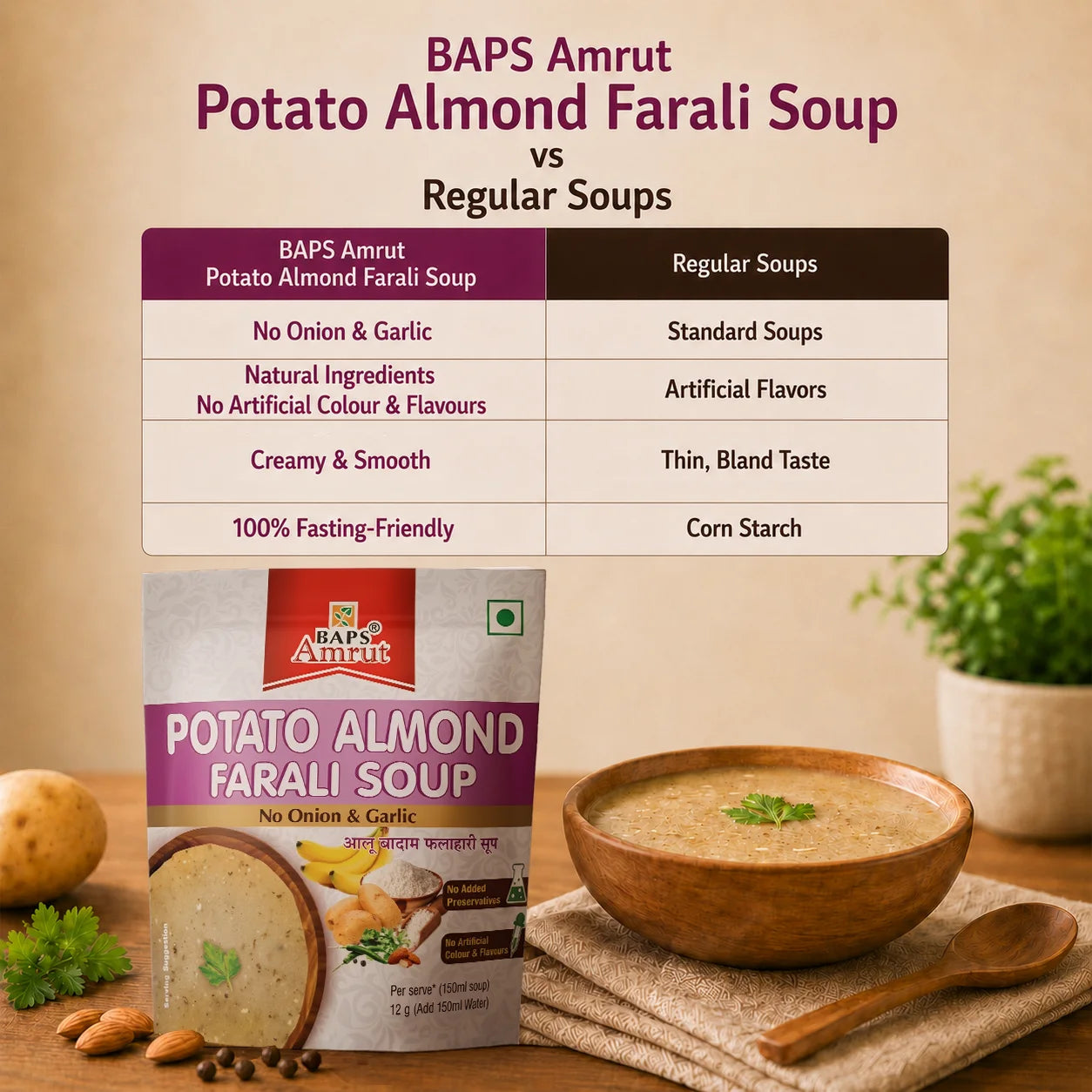 Potato Almond Farali Soup